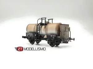 2TBS59 - Carro elaborato tipo Mnd FS "Società Chimica dell'Aniene" con garitta - Epoca III - H0