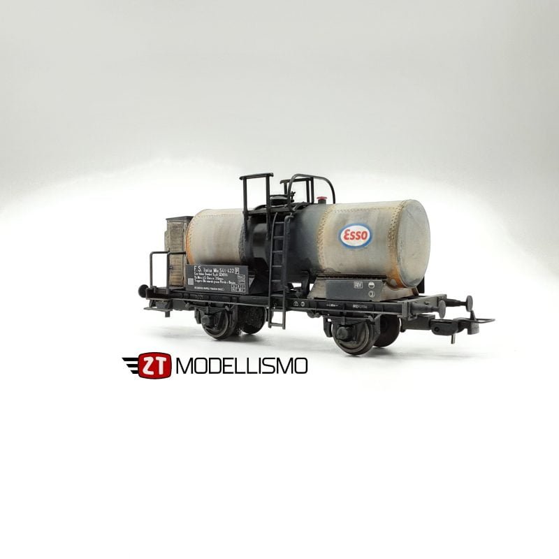 2TBS63 - Carro elaborato tipo Mbe FS "ESSO" con garitta - Epoca III - H0