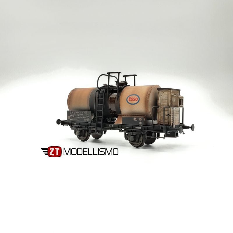 2TBS62 - Carro elaborato tipo Mbe FS "ESSO" con garitta - Epoca III - H0