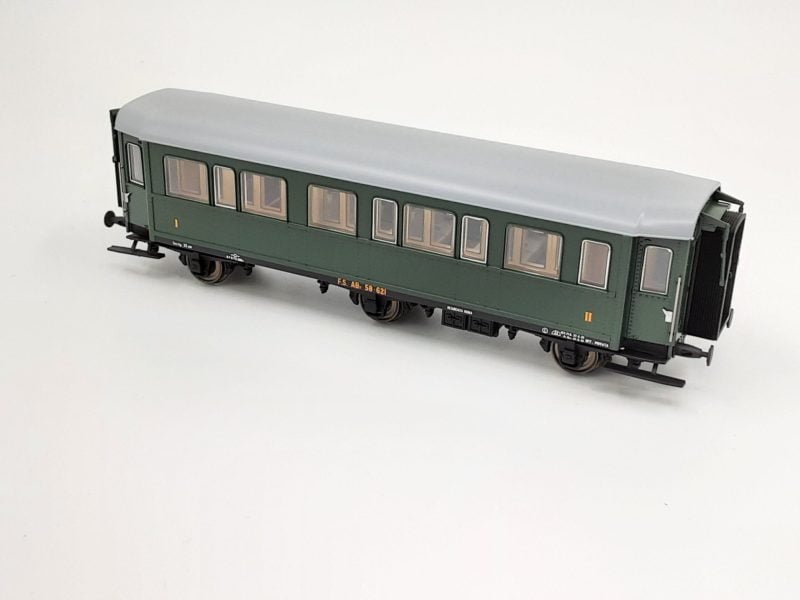ACME 51140 - Carrozza  3 assi tipo 1904 (ex RA) FS di 1°/2°cl. in livrea Verde Vagone - H0