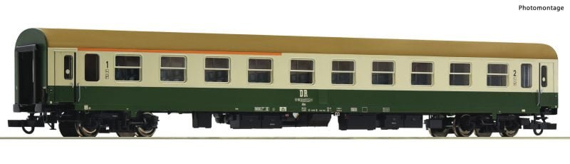 ROCO 74801 - Carrozza tipo UIC-Z ABm DR "Halberstadt" di 1° e 2°cl. in livrea verde e beige - H0