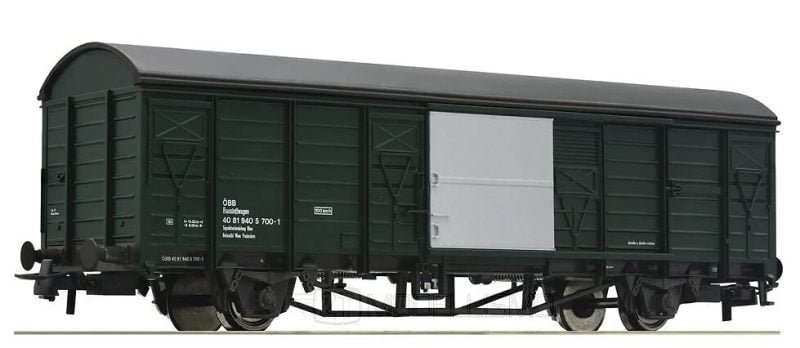 Roco 76673 - Carro tipo Gbs ÖBB in livrea verde in uso come carro officina / cantiere -H0
