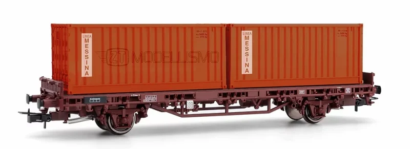 Rivarossi HR6463 - Carro pianale a 2 assi Kgps con container "Messina" - H0