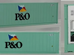 PI12405 - Set di 2 Container Frigo da 40" HC "P&O" livrea verde acqua - H0