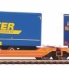 Piko 58979-2 - Carro tasca Tipo Sdggmrs738 T3000e "WASCOSA" con carico di due semirimorchi "LKW Walter" - H0
