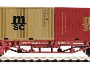 Piko 97153 - Carro pianale tipo Lbgs con container MSC - H0