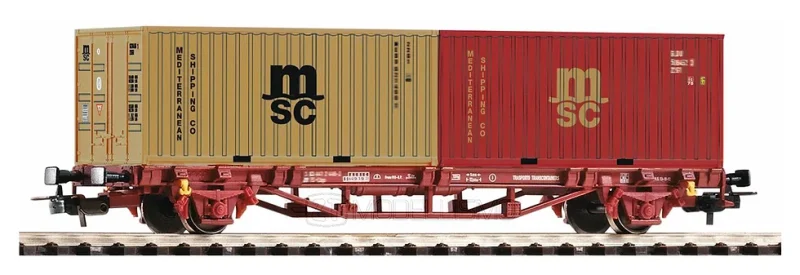 Piko 97153 - Carro pianale tipo Lbgs con container MSC - H0