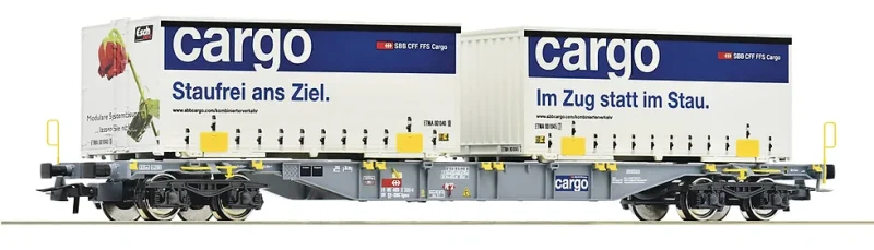 Roco 77341.B - Carro tipo Sgnss SBB CARGO con container SBB CARGO - H0