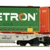 Roco 67401 - Carro a doppia tasca articolato tipo Sdggmrs T2000 "AAE" con quattro casse mobili "WETRON"- H0