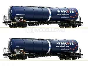 Roco 76027 - Set di due carri cisterna tipo Zacns DB "Wascosa" - H0