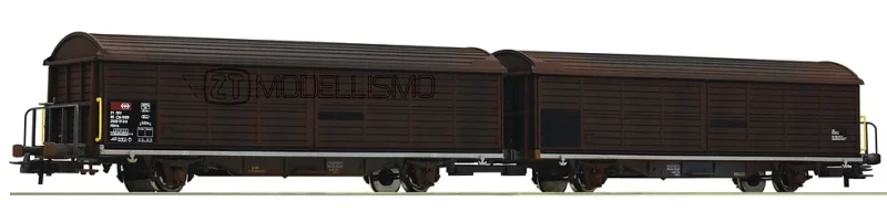 Roco 76152 - Carro doppio tipo Hilrrs SBB a pareti scorrevoli - H0