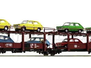 Roco 76834 - Carro tipo Laes543 DB con carico di 8 auto FIAT 127 - H0