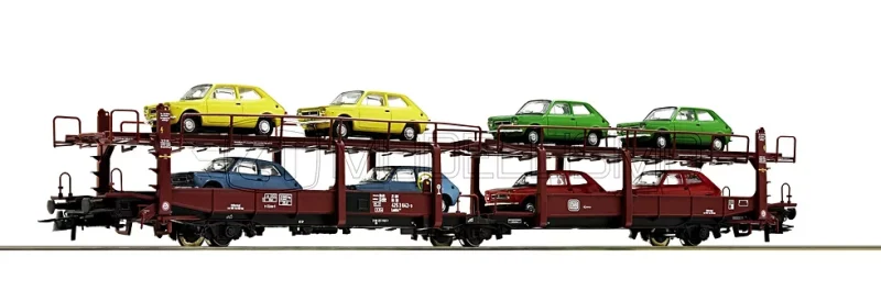 Roco 76834 - Carro tipo Laes543 DB con carico di 8 auto FIAT 127 - H0