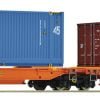 Roco 77360 - Carro a doppia tasca articolato tipo Sdggmrs T2000 "AAE" con due container da 20' e un container da 45' - H0
