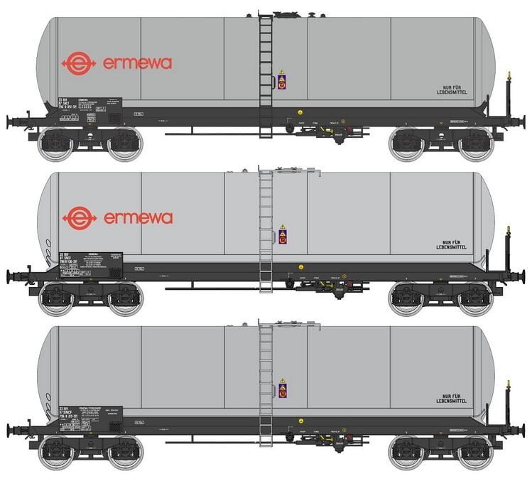 REE WB-598 - Set 3 carri cisterna ANF SNCF "ERMEWA" - HO