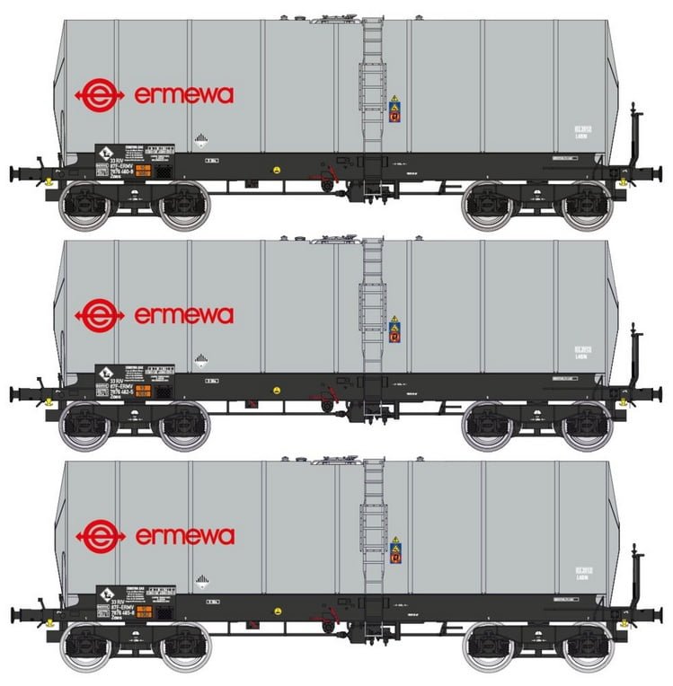 REE WB-658 - Set 3 carri cisterna FAUVET-GIREL SNCF “ERMEWA” - H0