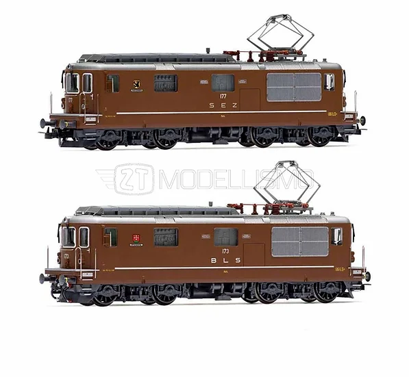 HR2813 - Set Re4/4.177 "Zweisimmen" SEZ + Re4/4.173 "Lötschental" BLS - H0