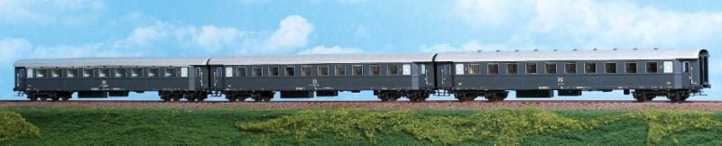 ACME 55289 - Set da 3 carrozze Az23000 FS, Bz33000 FS e BRz33000 FS con comparto ristoro in livrea grigio ardesia - epoca IV - H0