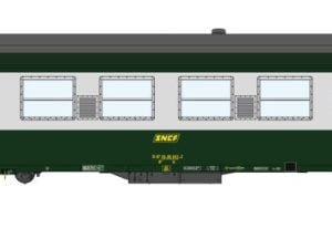 REE VB-302 - Carrozza tipo UIC-Y B10 SNCF in livrea Verde Garrigue / Grigio Metallizzato e logo Encadré giallo - H0