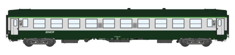REE VB-304 - Carrozza tipo UIC-Y B10 SNCF in livrea Verde Garrigue / Grigio Cemento e logo Nouille - H0