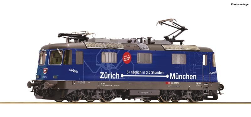 Roco 71412 - Re421.371-6 FFS in livrea pubblicitaria "Zurigo-Monaco" - H0