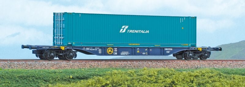 ACME 40420 - Carro intermodale Tipo Sgnss CEMAT da 60' caricato con una cassa mobile furgonata “Trenitalia” - H0