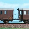 ACME 55282 - Set di due carrozze passeggeri tipo 1931R FS di 2°classe composto da una Biy 34.000 e una BDiy 67.000 in livrea castano - H0