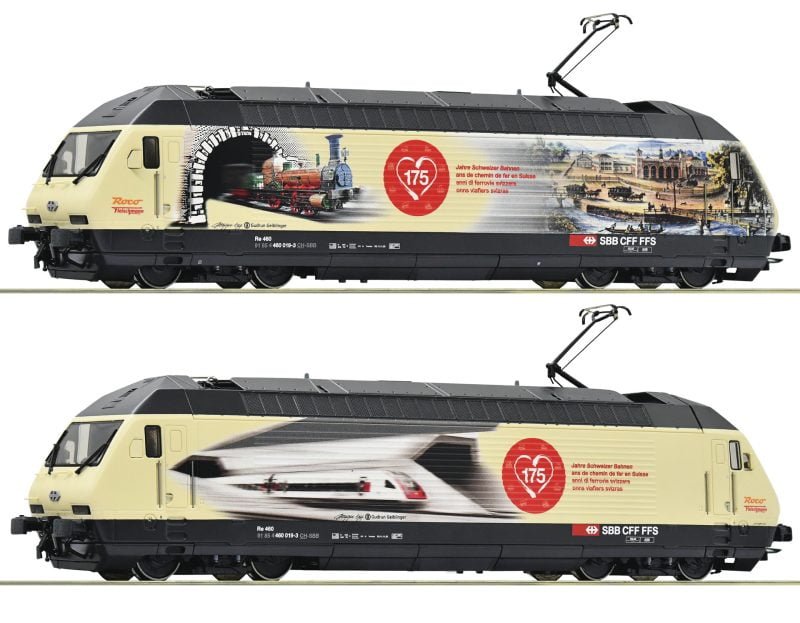 Roco 70678 - Re460.019-3 SBB in livrea commemorativa "175 anni di Ferrovie Svizzere" - DCC Sound - H0