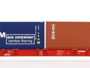IGRA 96010047 - Carro tipo Sggnss80' RCW con due container da 40' "CMA CGM" e "TRITON" - H0