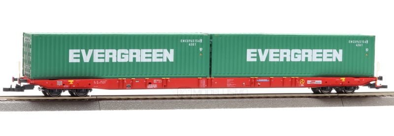 IGRA 96010048 - Carro tipo Sggnss80' NACCO con due container da 40' "EVERGREEN" - H0