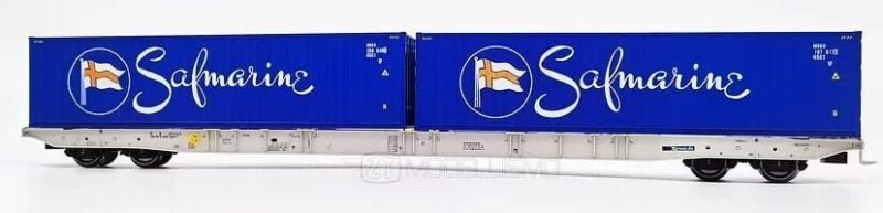 IGRA 96010055 - Carro tipo Sggnss80' AAE VTG "BoxXpress.de" con due container da 40' "SAFMARINE" - H0