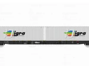IGRA 96010058 – Carro tipo Sggnss80′ con due container da 40′ “IGRA MODEL” - H0
