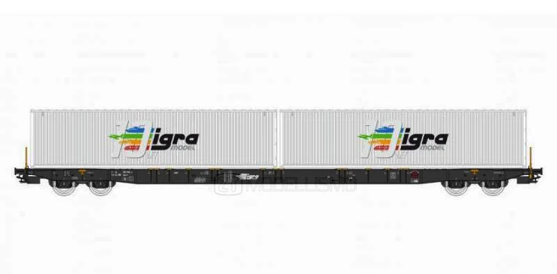 IGRA 96010058 – Carro tipo Sggnss80′ con due container da 40′ “IGRA MODEL” - H0