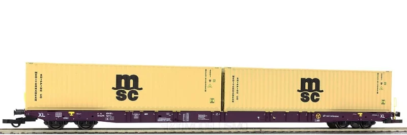 IGRA 96010060 - Carro tipo Sggnss80' RRL con due container da 40' "MSC" - H0