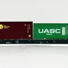 IGRA 96010061 - Carro tipo Sggnss80' MFD Rail con quattro container da 20' "UASC" e "HC CARU" - H0