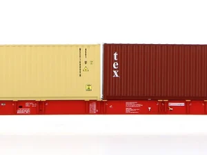 Pi.R.A.T.A. 96010069 - Carro tipo Sggnss80' RCW con due container da 40' "MSC" e "TEX" - H0