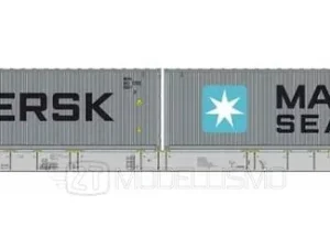 IGRA 96010044 - Carro tipo Sggnss80' Metrans con due container da 40' "Maersk" e "Maersk Sealand" - H0