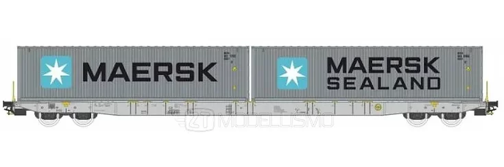 IGRA 96010044 - Carro tipo Sggnss80' Metrans con due container da 40' "Maersk" e "Maersk Sealand" - H0