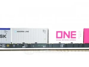 IGRA 96010066 - Carro tipo Sggnss80' MFD Rail con quattro container da 20' "MAERSK" e "ONE" - H0