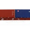 Pi.R.A.T.A. 96010068 - Carro tipo Sggnss80' METRANS con quattro container da 20' "SAFMARINE", "TAL", "MAERSK" e "UES" - H0