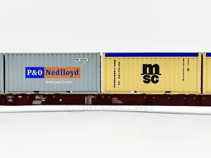 IGRA 96010063 - Carro tipo Sggnss80' Metrans con quattro container da 20' "MSC" e "P&O Nedlloyd" - H0