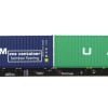 IGRA 96010057 - Carro tipo Sggnss80' RheinCargoXL con due container da 40' "UASC" e "CMA CGM" - H0