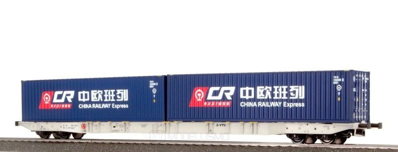 IGRA 96010040 - Carro tipo Sggnss80' AAE VTG con due container da 40' "China Railway Express" - H0