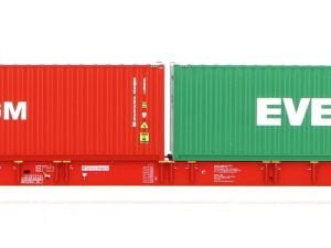 IGRA 96010046 - Carro tipo Sggnss80' RCW con due container da 40' "CMA CGM" e "EVERGREEN" - H0