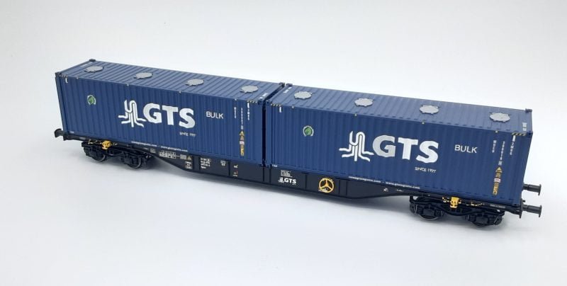ACME 40417 - Carro tipo Sgnss 60' GTS Rail con due bulk-container GTS da 30' - H0