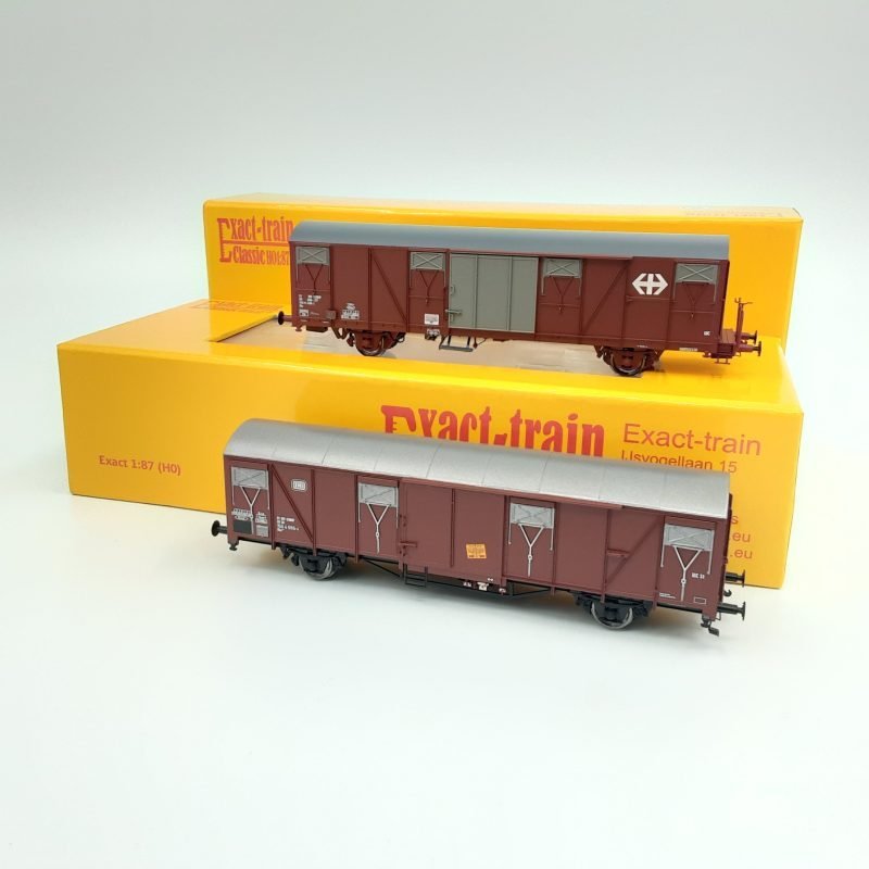 Exact - Train EX20409A/B - Set due carri merci chiuso tipo Gbs SBB - H0
