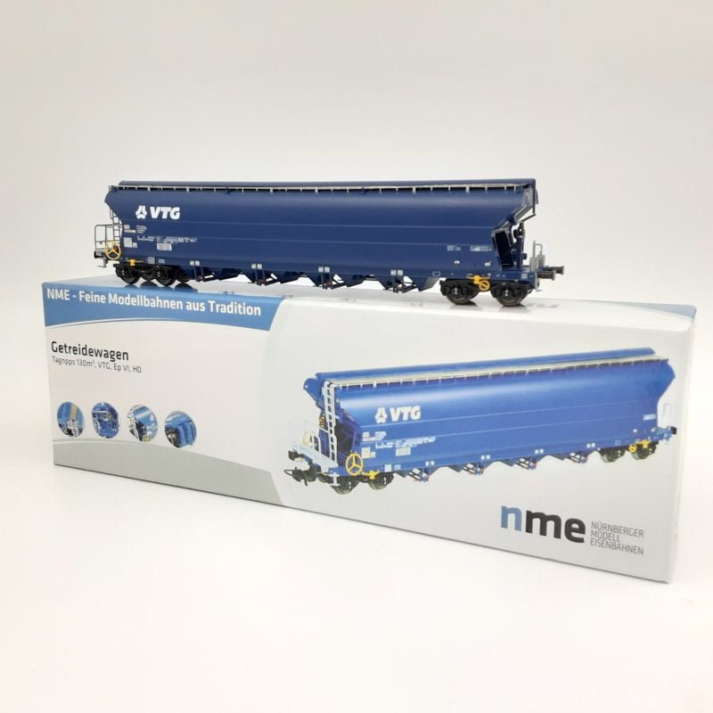 NME 505692 - Carro tramoggia tipo Tagnpps 130m³, VTG livrea blu con luci di coda FS- H0