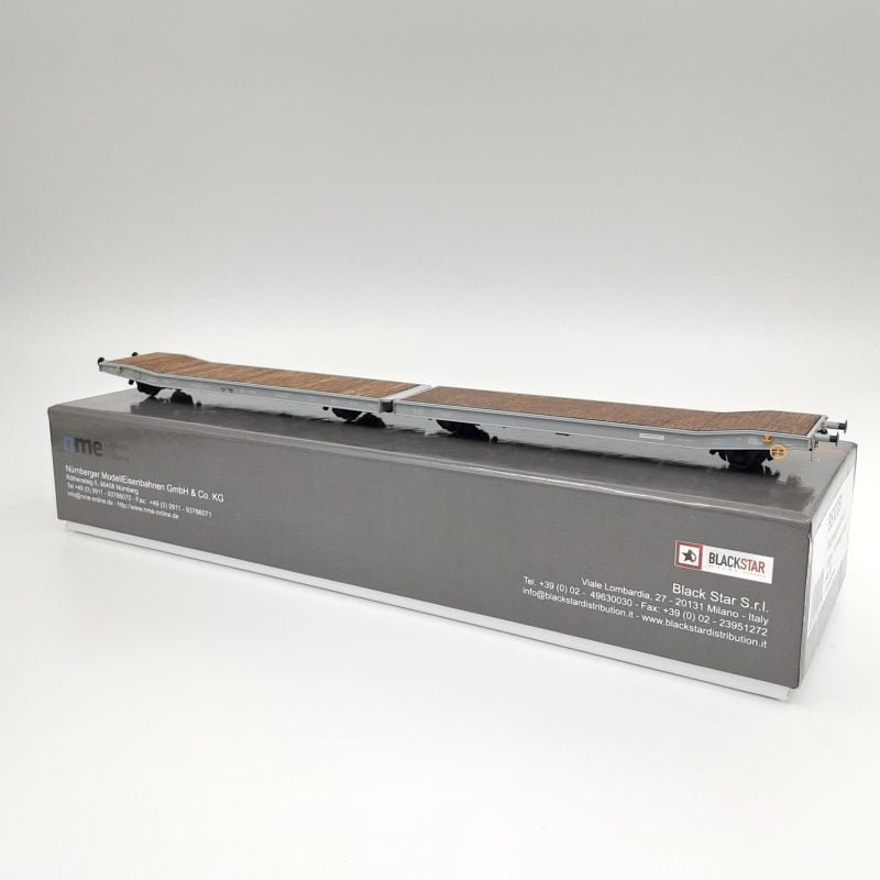 BlackStar NME BS10033 - carro pianale tipo Laaps, Transwaggon, livrea grigia - H0