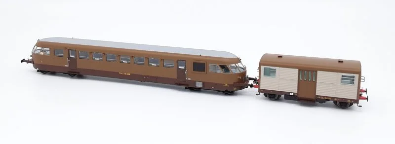 OsKar 2050 - Set ALn56.2217 + Ldn24.325 FS costruzione BREDA in livrea Castano - Isabella - H0
