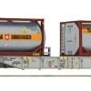 Roco 77340.B - Carro tipo Sgns AAE caricato con due tankcontainer BERTSCHI - H0